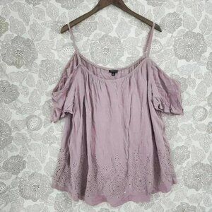 NWOT Torrid Cold Shoulder Short sleeve Cut out Blouse Lavender Size 3x 9550